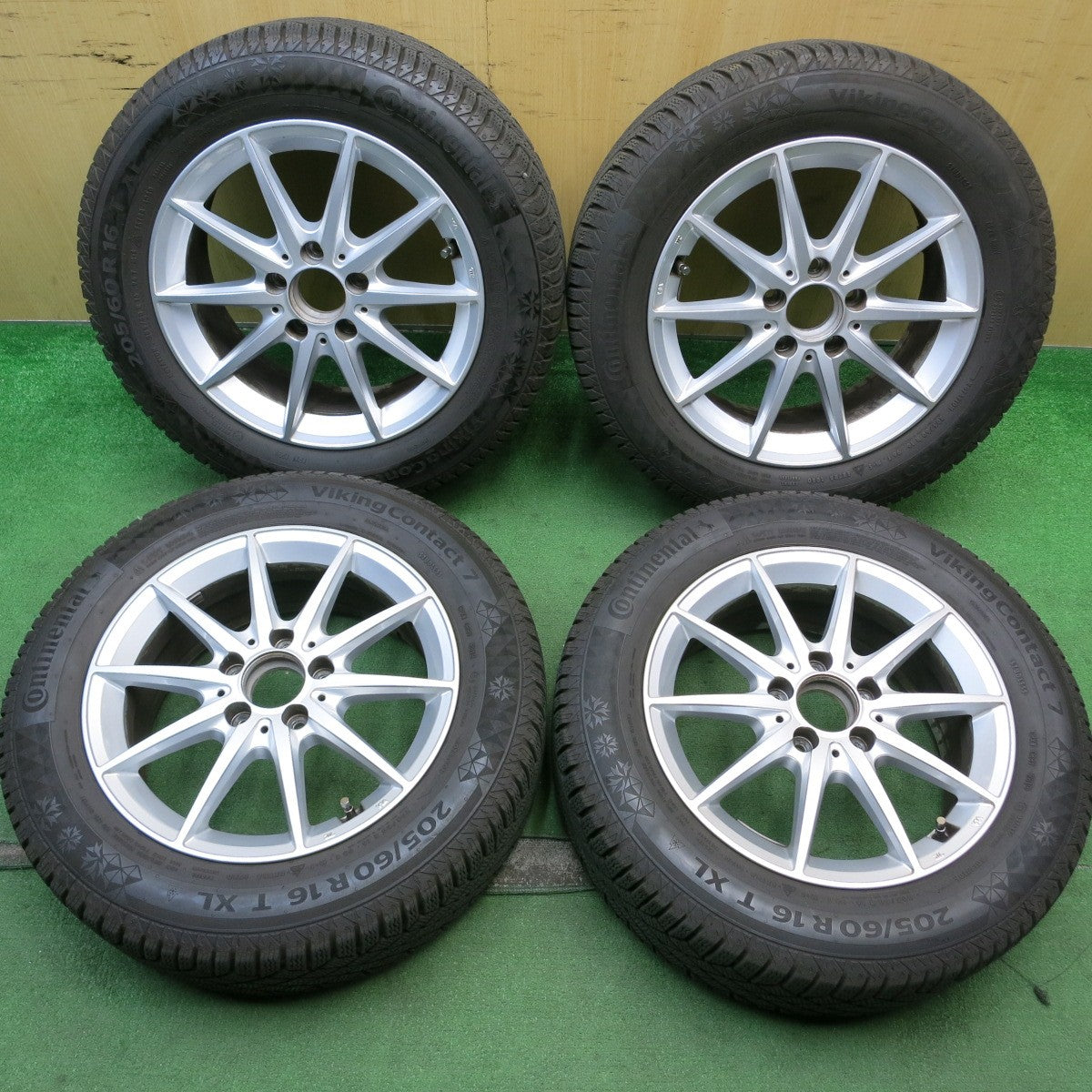 キレイ★ベンツ 等 205/60R16 スタッドレス コンチネンタル バイキングコンタクト7 社外 アルミ 16インチ PCD112/5H★5062104HAス