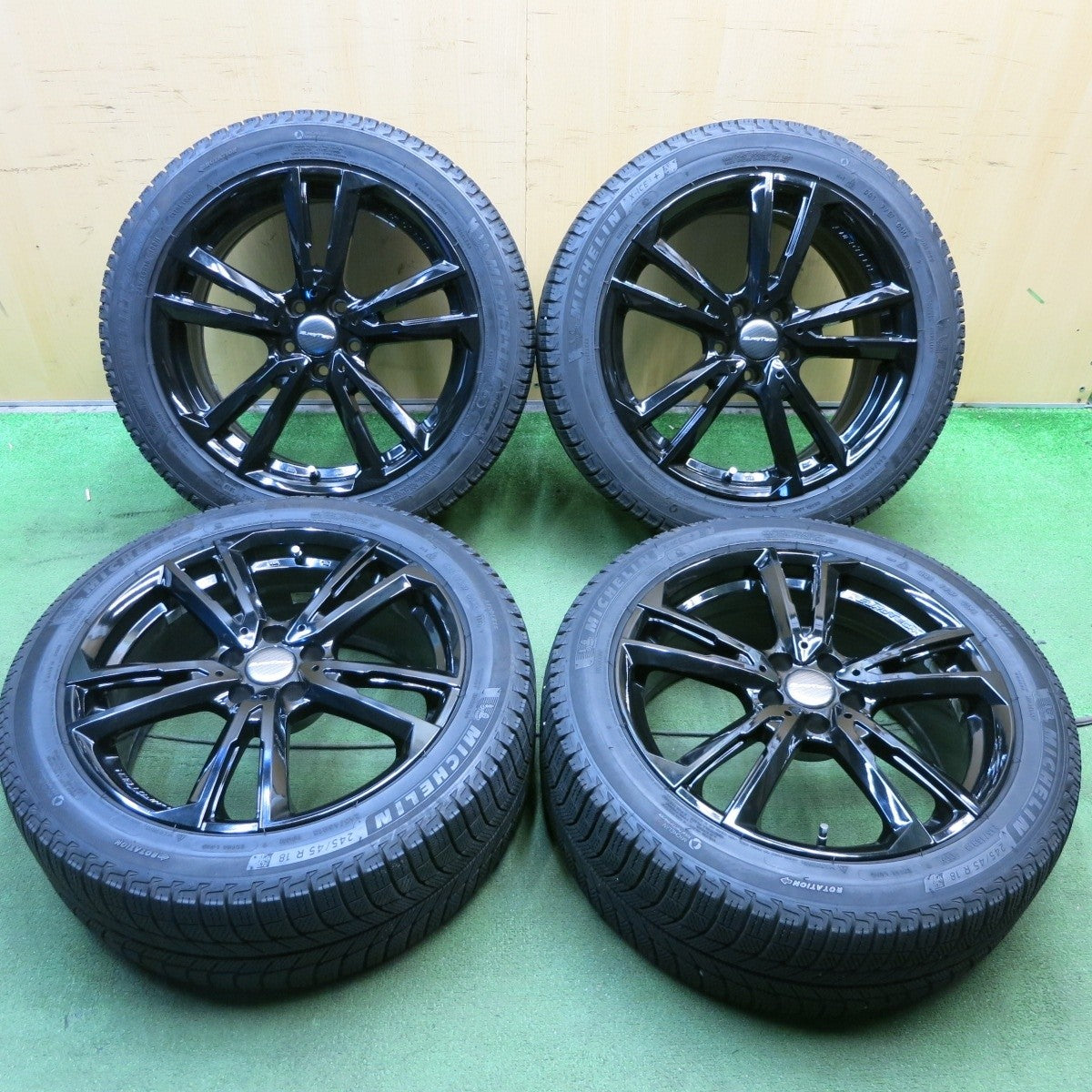 バリ溝 綺麗 8.5分★ジャガー 等 EUROTECH 245/45R18 スタッドレス ミシュラン X-ICE3+ ユーロテック PCD108/5H★4020903KKス