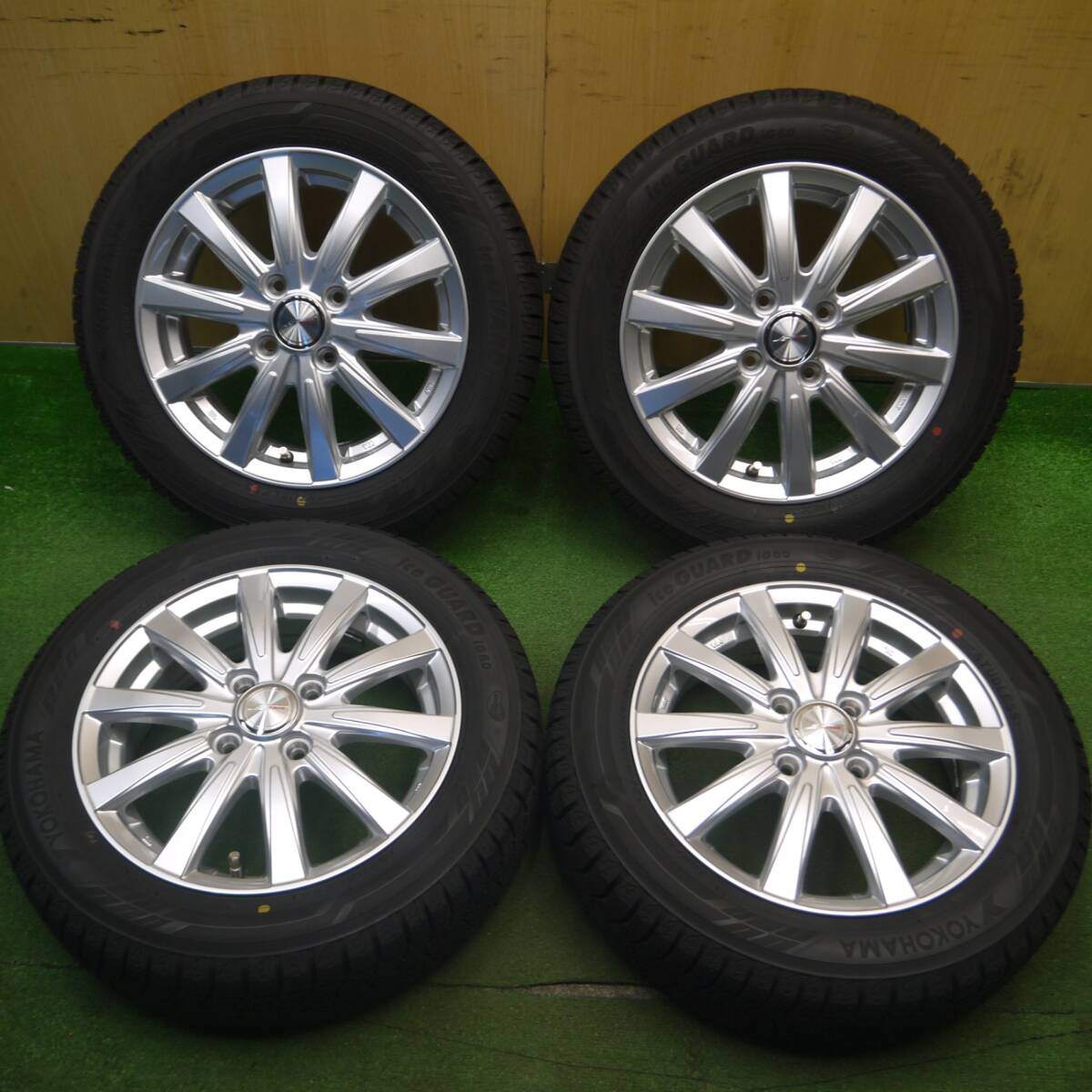 超バリ溝!23年!キレイ!ほぼ10分★スタッドレス 155/65R14 ヨコハマ アイスガード iG60 JOKER ジョーカー 14インチ PCD100/4H★5021006Hス