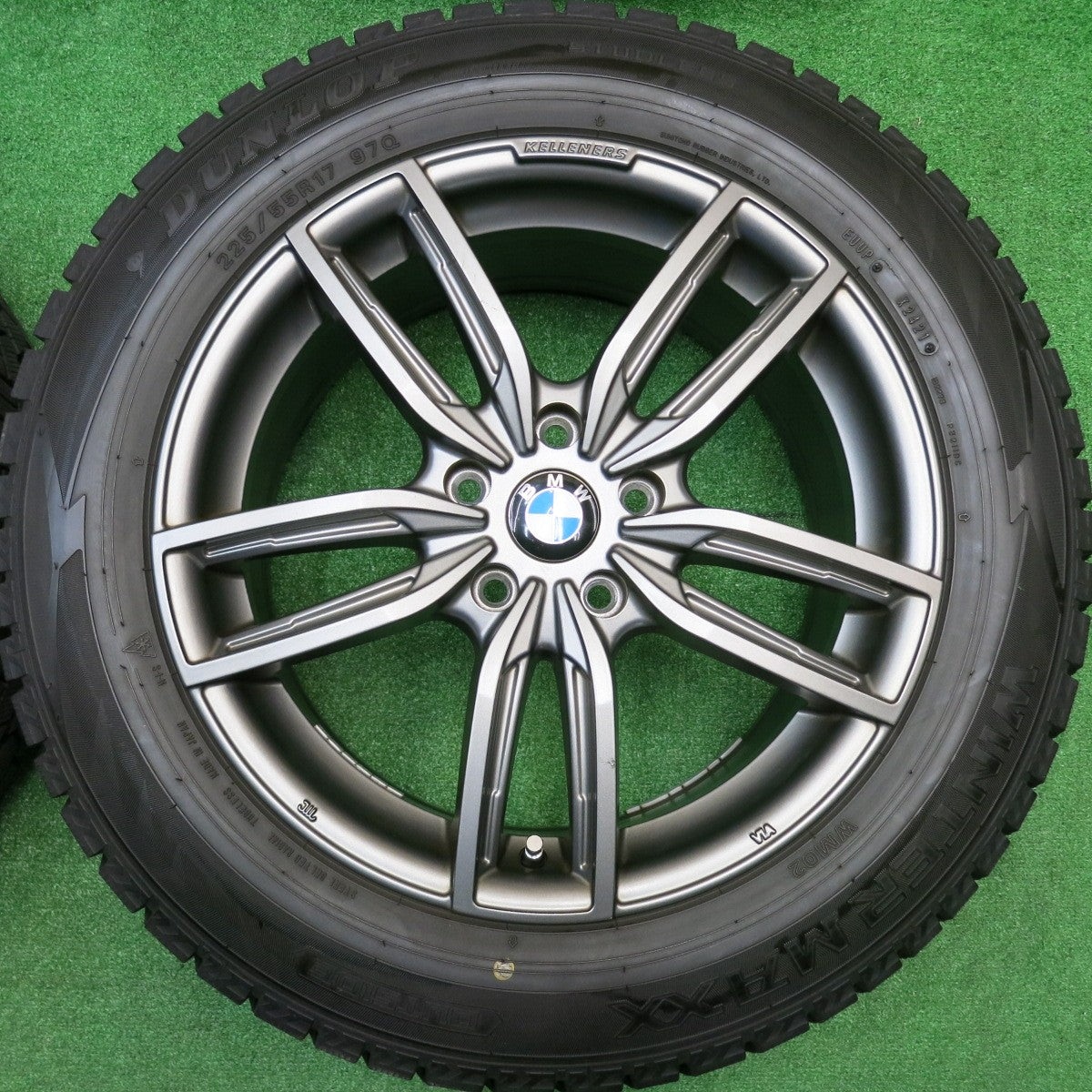 バリ溝!21年!9.5分★BMW 等 KELLENERS Jr GF5 225/55R17 スタッドレス ダンロップ ウインターマックス WM02 ケレナーズ ジュニア 17インチ PCD112/5H★5102304HAス