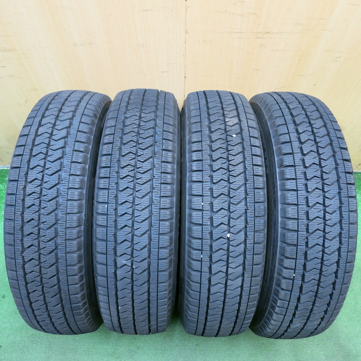バリ溝!24年!9.5分◎スタッドレス 155/80R14 88/86N ブリヂストン ブリザック VL10A スチール ホイール 14インチ PCD100/4H◎6101005HAス