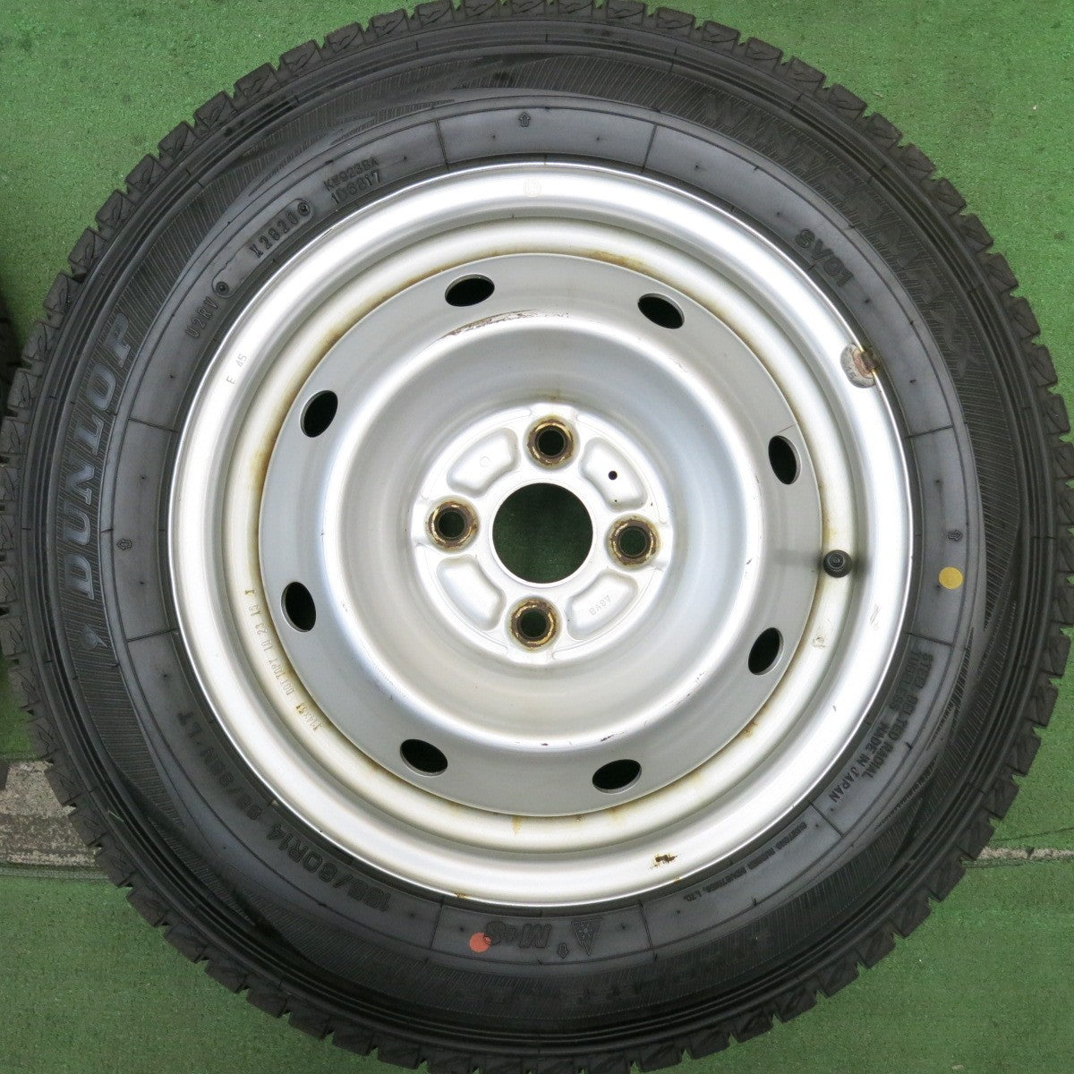 バリ溝!9.5分★トヨタ サクシード 純正 TOPY スチール 155/80R14 88/86N スタッドレス ダンロップ ウインターマックス SV01 14インチ PCD100/4H★5080203HAス
