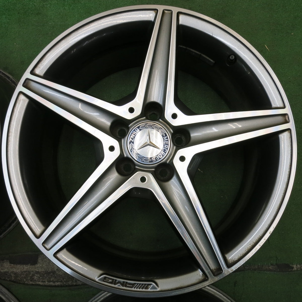 4本価格★ベンツ Cクラス W205 純正 AMG ホイール 18インチ 7.5J×18H2 8.5J×18H2 PCD112/5H★5092507HAホ