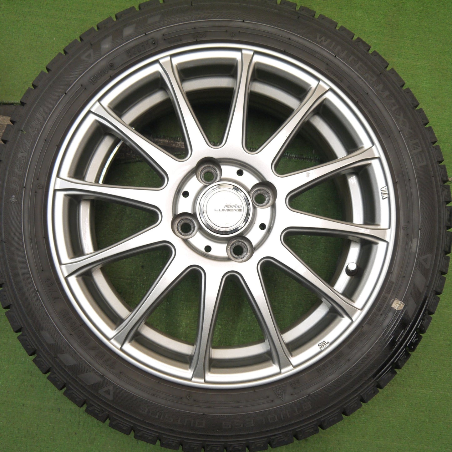バリ溝!22年!キレイ!9.5分★スタッドレス 175/55R15 ダンロップ ウインターマックス 03 ravrion LUMIERE ラブリオン 15インチ PCD100/4H★5062506Hス
