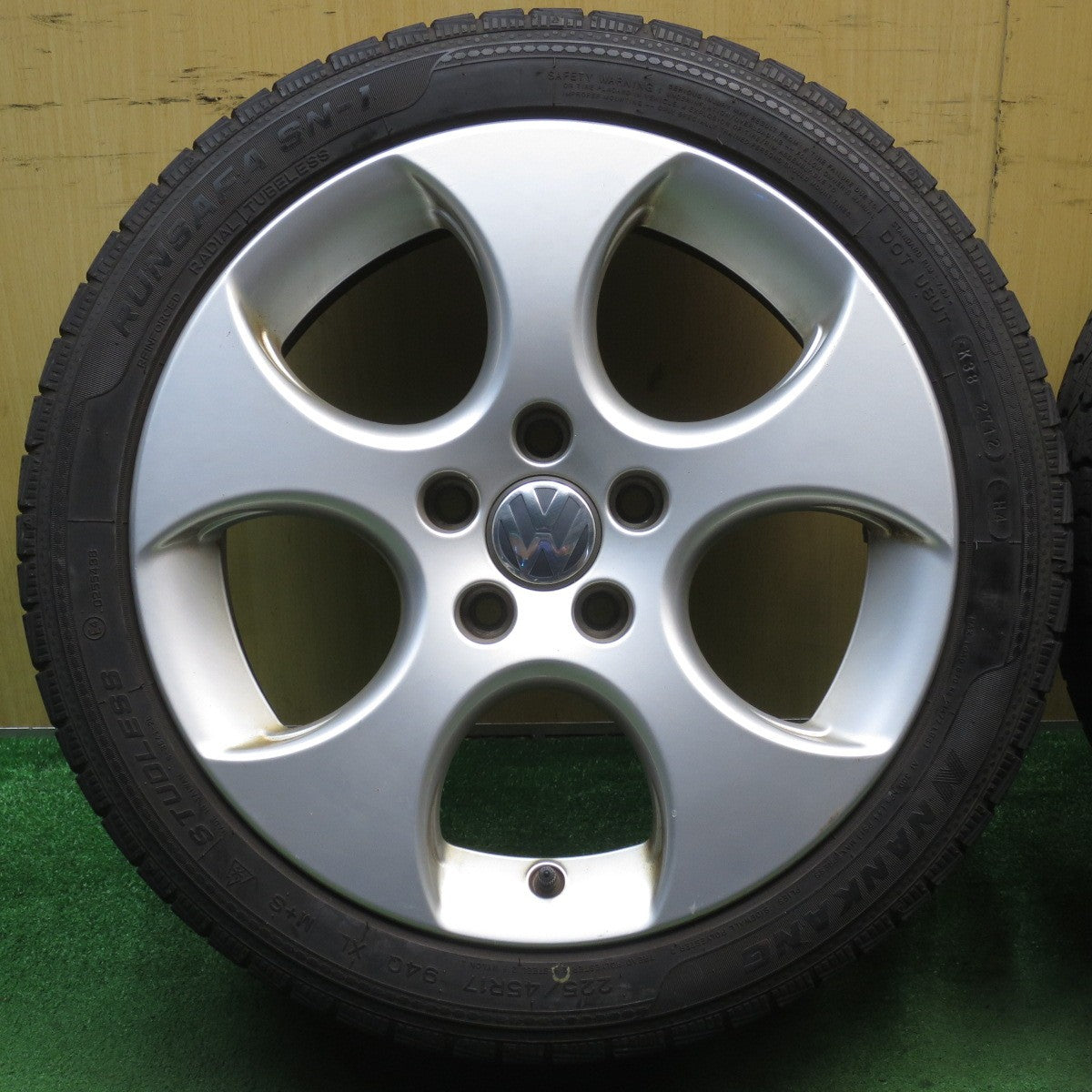 4本価格★ワーゲン ゴルフ 等 純正 BBS RD252 225/45R17 スタッドレス ナンカン RUNSAFA SN-1 17インチ PCD112/5H★5072701NJス