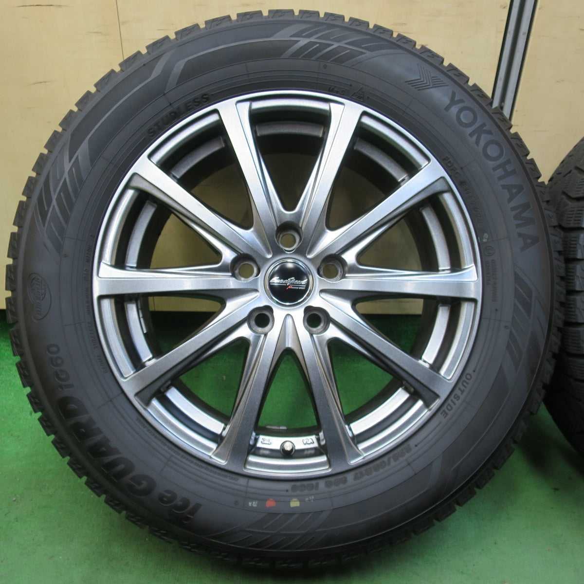 バリ溝!22年!キレイ!9.5分以上★スタッドレス 225/60R17 ヨコハマ アイスガード iG60 EuroSpeed MANARAY SPORT ユーロスピード マナレイ 17インチ PCD114.3/5H★5051008イス