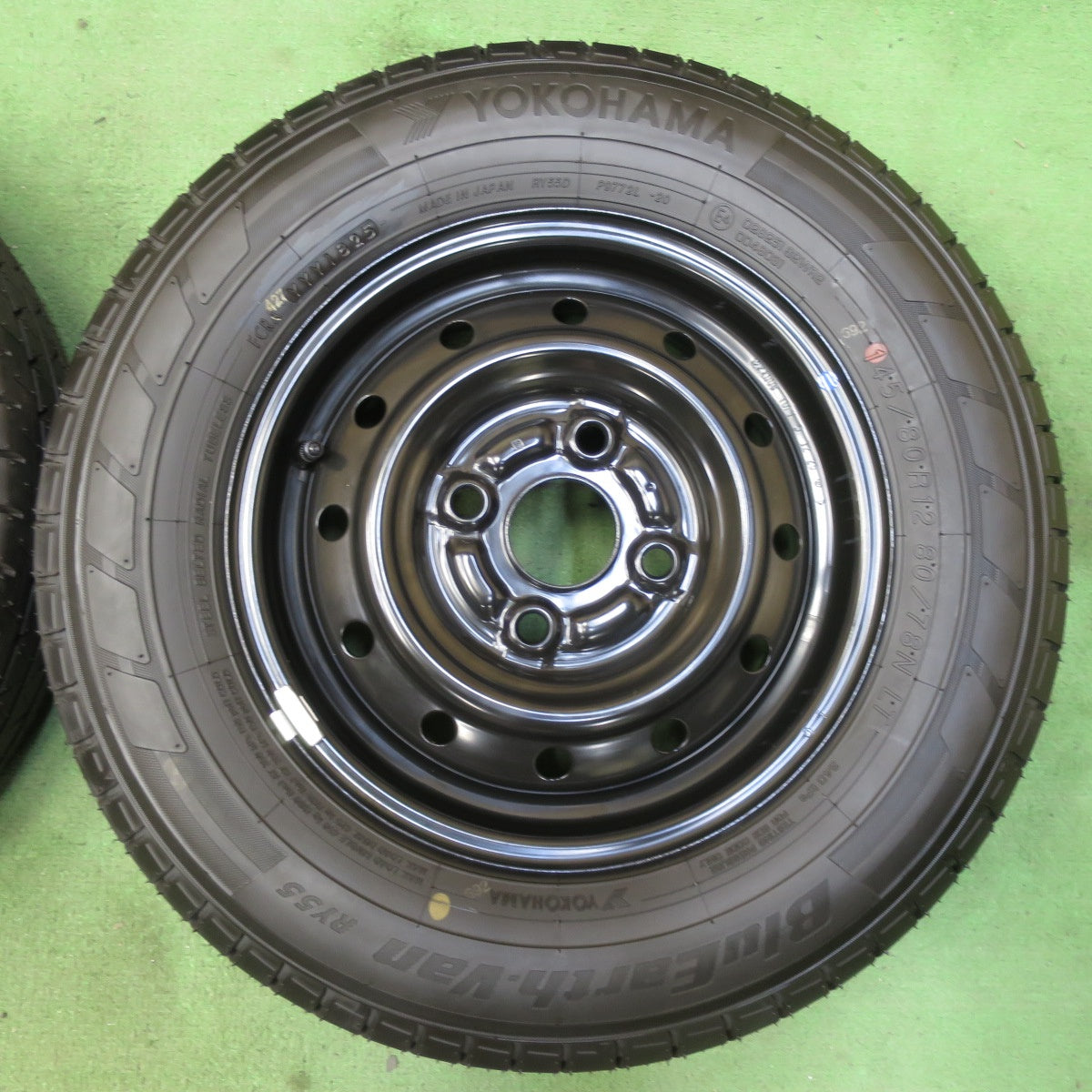 新車外し!25年★スズキ エブリイ バン 純正 スチール 145/80R12 80/78N ヨコハマ BluEarth-Van RY55 RY55D 12インチ PCD100/4H★5071103イノ
