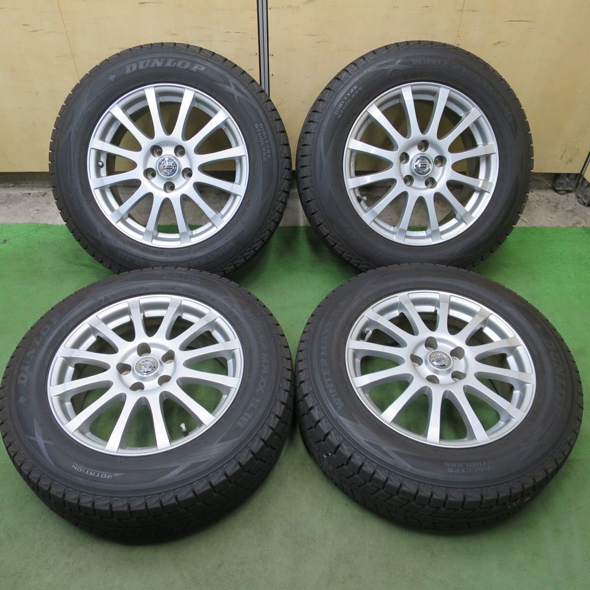 バリ溝!22年!9.5分◎日産 T32 エクストレイル 純正 225/65R17 スタッドレス ダンロップ ウインターマックス SJ8 17インチ PCD114.3/5H◎6101604NGス