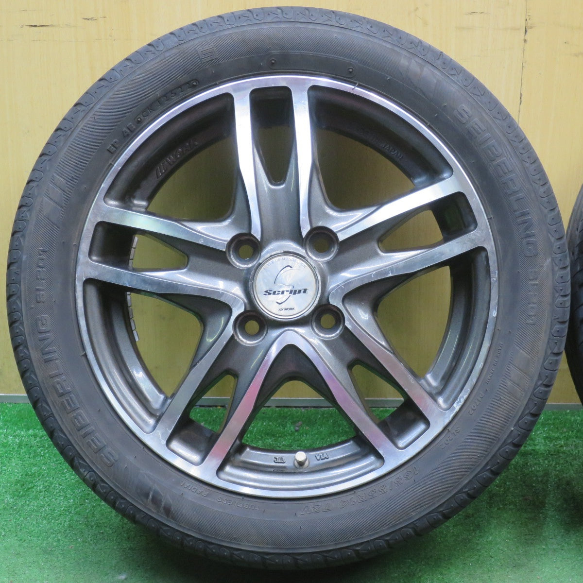 4本価格!22年★WORK Script STEEZ-SCRIPTT03 165/55R14 セイバーリング SL201 ワーク スクリプト 軽サイズ 14インチ PCD100/4H★5092603NJノ