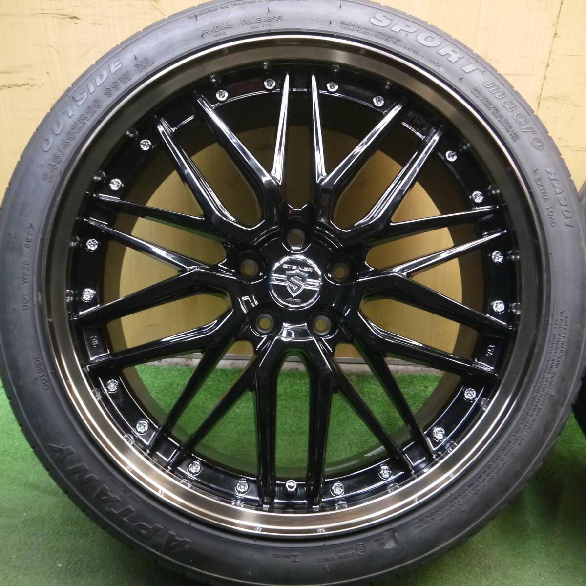 キレイ!22年★STEINER LMX AME 245/40R20 アプタニー SPORT macro RA301 シュタイナー 20インチ PCD114.3/5H★4012609Hノ