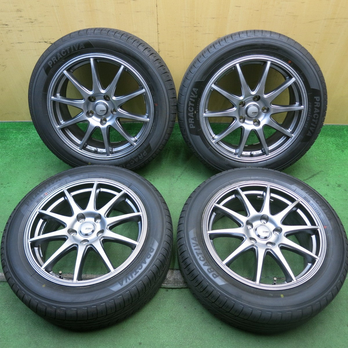ほぼ未使用!24年!キレイ★215/55R17 プラクティバ BP01 ヨコハマ製 SPORT ABELIA スポルト アベリア 17インチ PCD114.3/5H★5082301HAノ