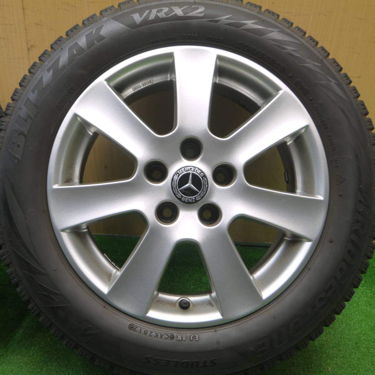 バリ溝!8.5分★ベンツ 等 BORBET 205/55R16 スタッドレス ブリヂストン ブリザック VRX2 ボルベット PCD112/5H★4110106Hス