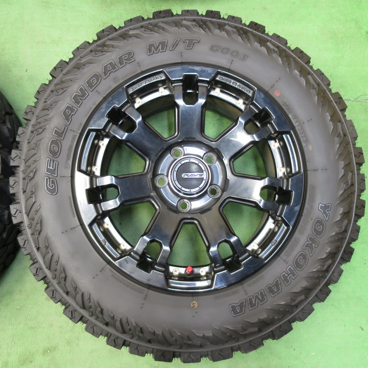 バリ溝!23年!9分★RAYS DAYTONA FDX-F7 225/70R16 ヨコハマ ジオランダー M/T G003 レイズ デイトナ 16インチ PCD114.3/5H★5042103イノ