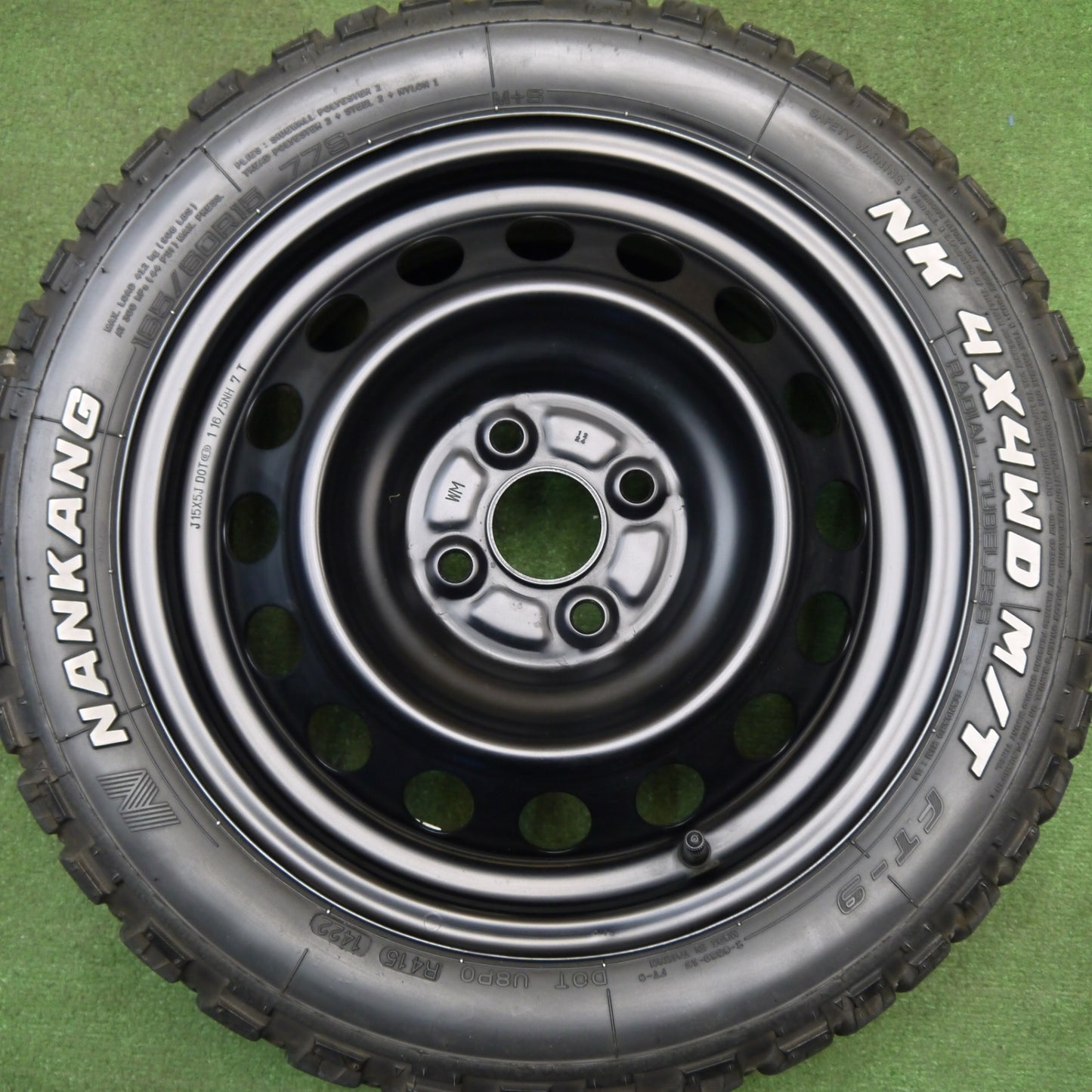 バリ溝!22年!キレイ!9.5分★ハスラー 等 165/60R15 ナンカン NK 4×4WD M/T FT-9 ホワイトレター スチール 15インチ PCD100/4H★5043012Hノ