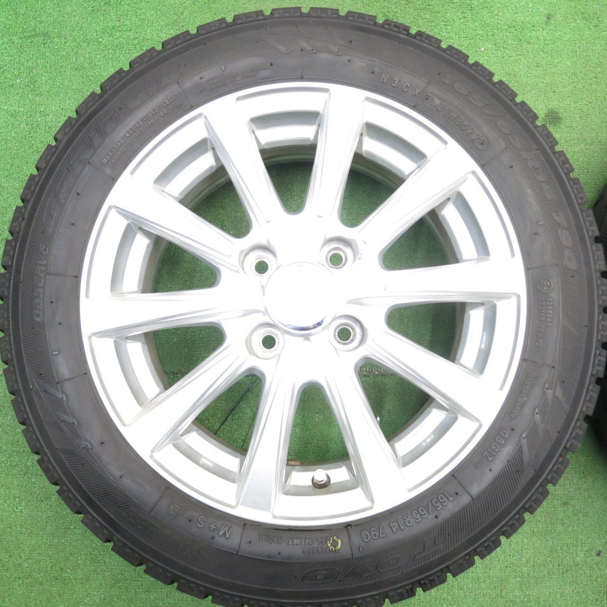 バリ溝!22年!キレイ!9.5分★スタッドレス 165/65R14 トーヨー オブザーブ ガリット GIZ JOKER ジョーカー 14インチ PCD100/4H★5051607AKス