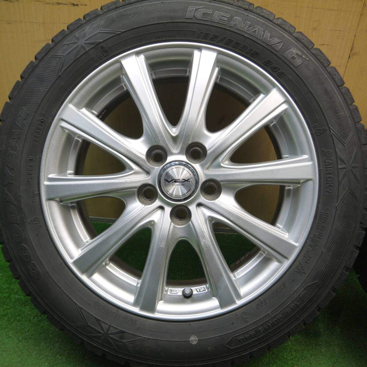 4本価格★シエンタ 等 185/60R15 スタッドレス グッドイヤー アイスナビ6 V.E.X. VEX 15インチ PCD100/5H★5013111Hス