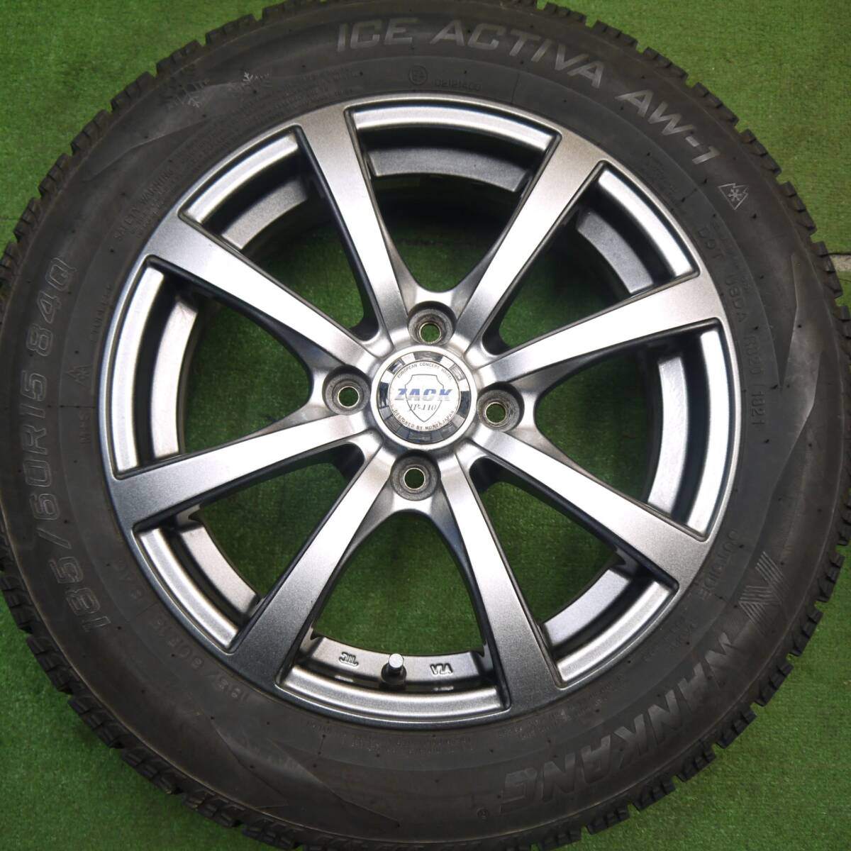 バリ溝!21年!9分★スタッドレス 185/60R15 ナンカン アイスアクティバ AW-1 ZACK JP-110 MONZA ザック 15インチ PCD100/4H★5040802Hス