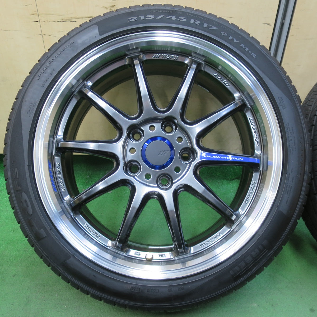 バリ溝!24年!キレイ!9.5分★WORK EMOTION ZR10 WFT EMTZR10 215/45R17 ピレリ P8 FS ワーク エモーション 17インチ PCD114.3/5H★5060508イノ