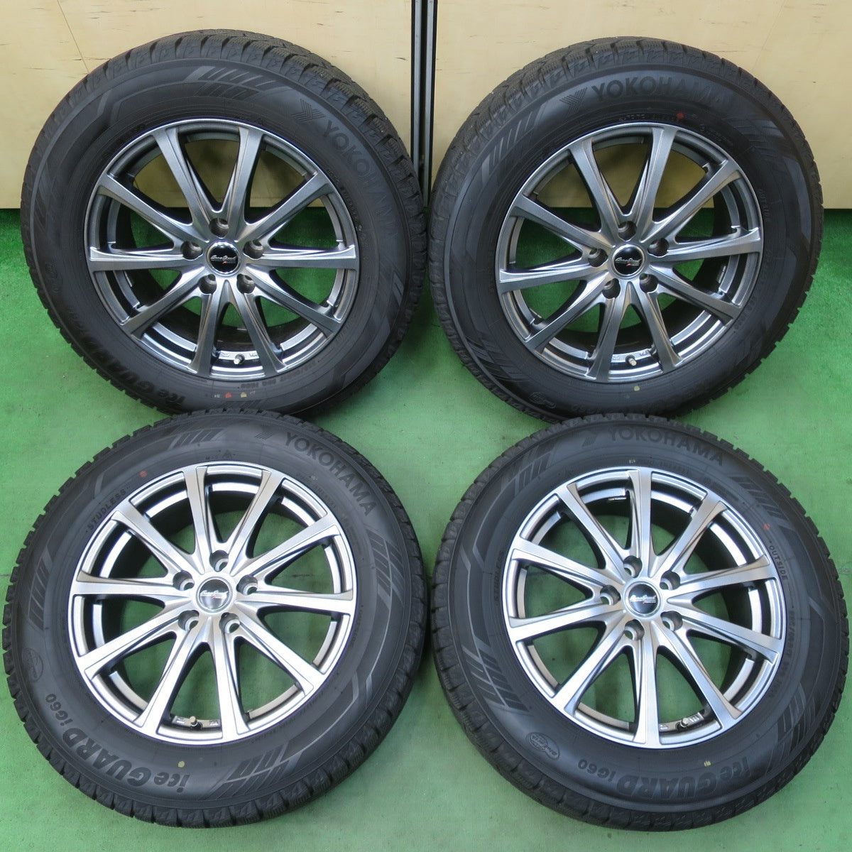 バリ溝!22年!キレイ!9.5分以上★スタッドレス 225/60R17 ヨコハマ アイスガード iG60 EuroSpeed MANARAY SPORT ユーロスピード マナレイ 17インチ PCD114.3/5H★5051008イス