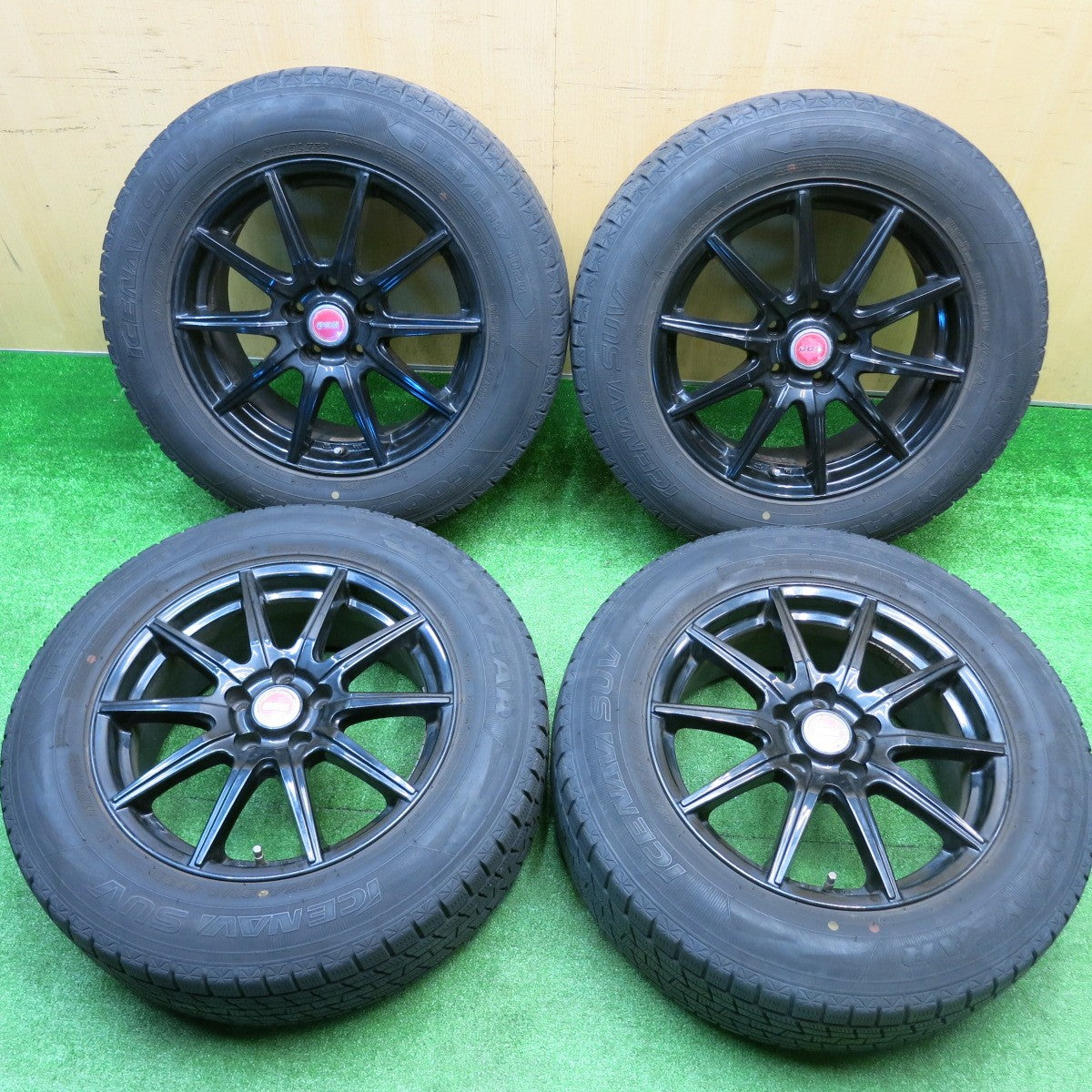 バリ溝!8.5分★スタッドレス 225/65R17 グッドイヤー アイスナビ SUV D.O.S. DOS 社外 アルミ 17インチ PCD114.3/5H★5103005HAス