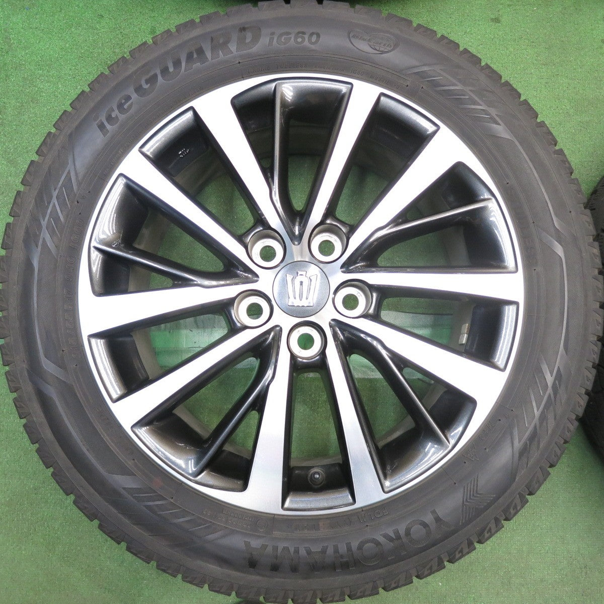 バリ溝!9分◎トヨタ 220系 クラウン 純正 215/55R17 スタッドレス ヨコハマ アイスガード iG60 17インチ PCD114.3/5H◎6101504HAス