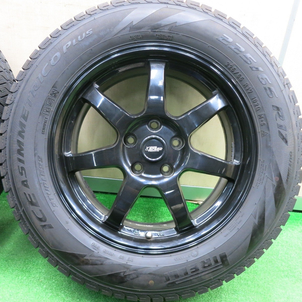 バリ溝!21年!9.5分以上★スタッドレス 225/65R17 ピレリ アイスアシンメトリコ プラス X CROSS SPEED PREMIUM 17インチ PCD114.3/5H★4110202HAス