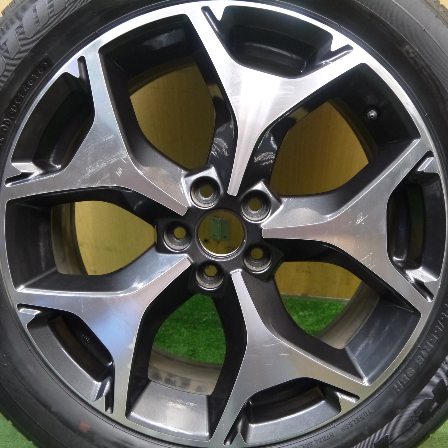 バリ溝!9.5分!1本★スバル SJ フォレスター 純正 ENKEI 225/55R18 ブリヂストン デューラー H/L 400 エンケイ 18インチ PCD100/5H★5071602Hノ