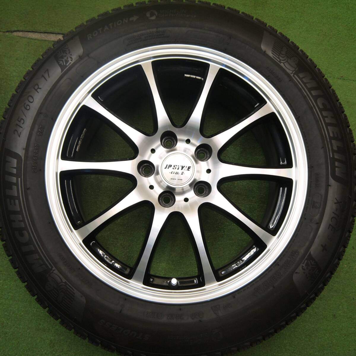 バリ溝!9.5分★スタッドレス 215/60R17 ミシュラン X-ICE3+ JP STYLE CALIN2 MONZA 17インチ PCD114.3/5H★5040404Hス