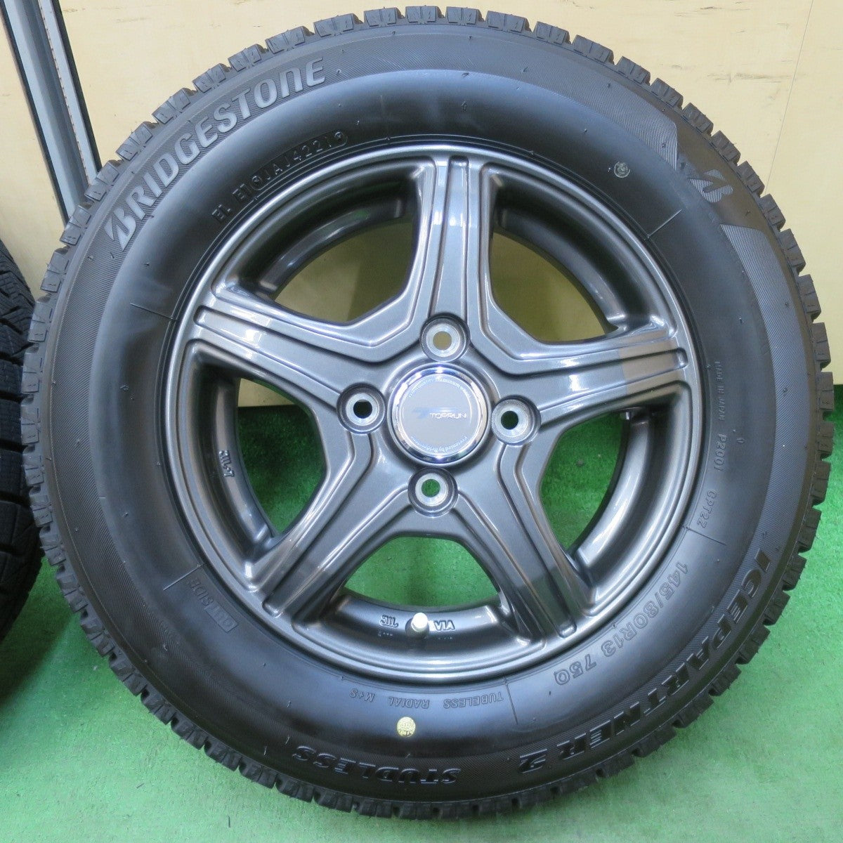 超バリ溝!21年!キレイ!ほぼ10分★スタッドレス 145/80R13 ブリヂストン アイスパートナー2 TOPRUN トップラン 13インチ PCD100/4H★5040710イス