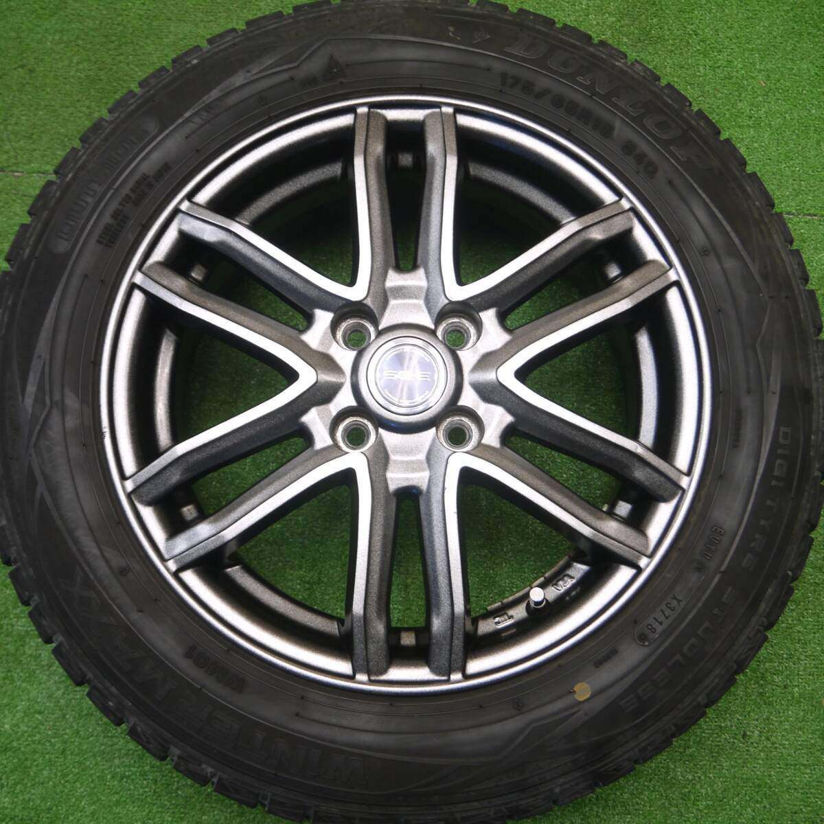 4本価格★スタッドレス 175/65R15 ダンロップ ウインターマックス WM01 SG-E 社外 アルミ 15インチ PCD100/4H★4093005Hス