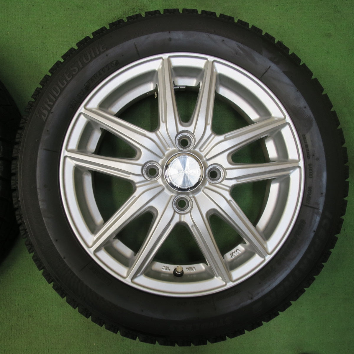 バリ溝!キレイ!9分★スタッドレス 155/65R14 ブリヂストン アイスパートナー2 ECO FORME エコフォルム 14インチ PCD100/4H★5040904イス