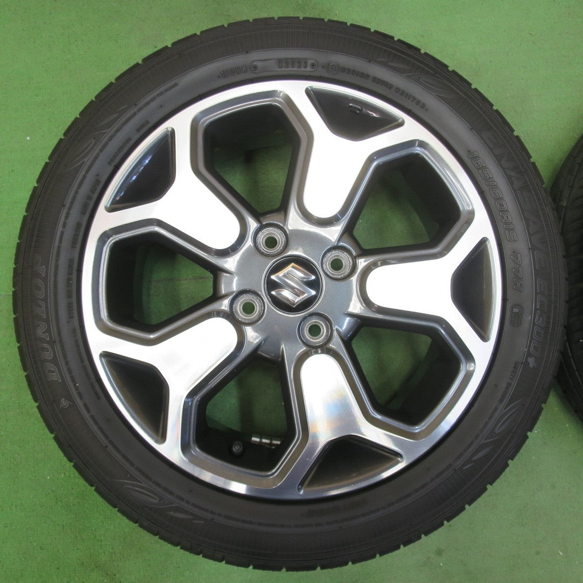 バリ溝 23年 綺麗 9.5分★スズキ MR52S ハスラー Xターボ 純正 165/60R15 ダンロップ エナセーブ EC300+ PCD100/4H★5040712イノ