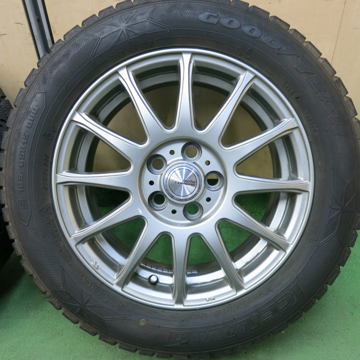 キレイ★プリウス 等 185/65R15 スタッドレス グッドイヤー アイスナビ6 ravrion LUMIERE ラブリオン 15インチ PCD100/5H★5082301SKス