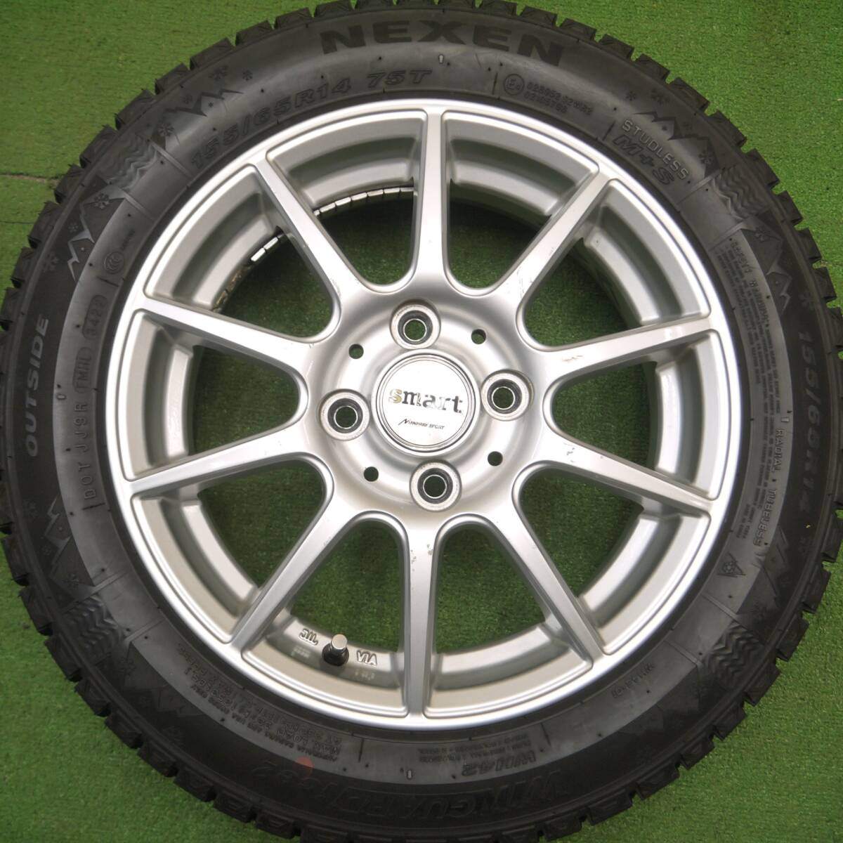 バリ溝!22年!9.5分★スタッドレス 155/65R14 ネクセン ウィンガード アイス2 WH42 smart MANARAY SPORT スマート マナレイ 14インチ PCD100/4H★5010601Hス