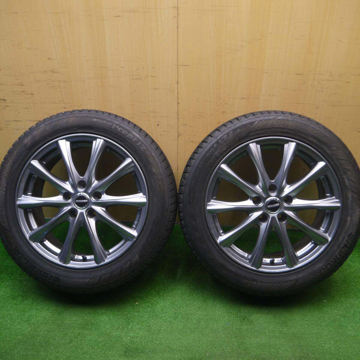 バリ溝!キレイ!9分!2本★スタッドレス 215/55R17 ハンコック ウインター アイセプト IZ2A WAREN PCD114.3/5H★4101804Hス