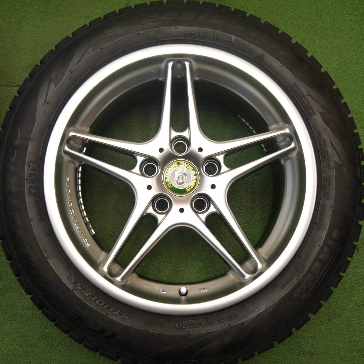 キレイ★BMW 等 RACING DYNAMICS RD3 225/55R17 スタッドレス ピレリ アイスアシンメトリコ レーシングダイナミックス 17インチ PCD120/5H★5031705Hス