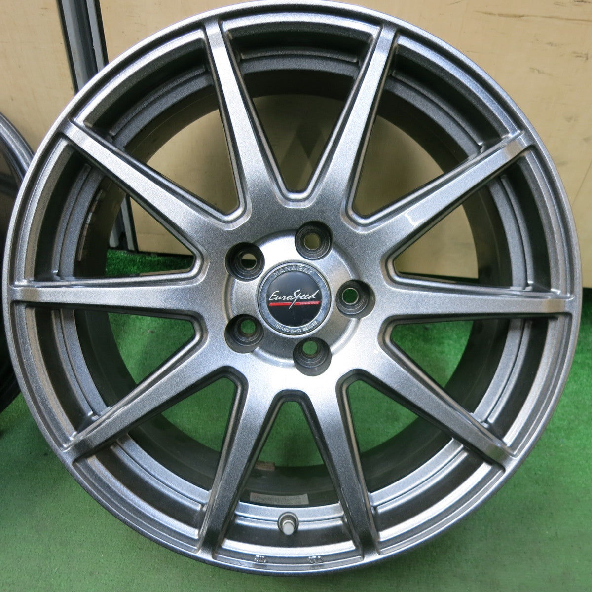 4本価格★インプレッサ 等 EuroSpeed MANARAY SPORT ユーロスピード マナレイスポーツ 17インチ ホイール 17×7J PCD100/5H★5042507SYホ