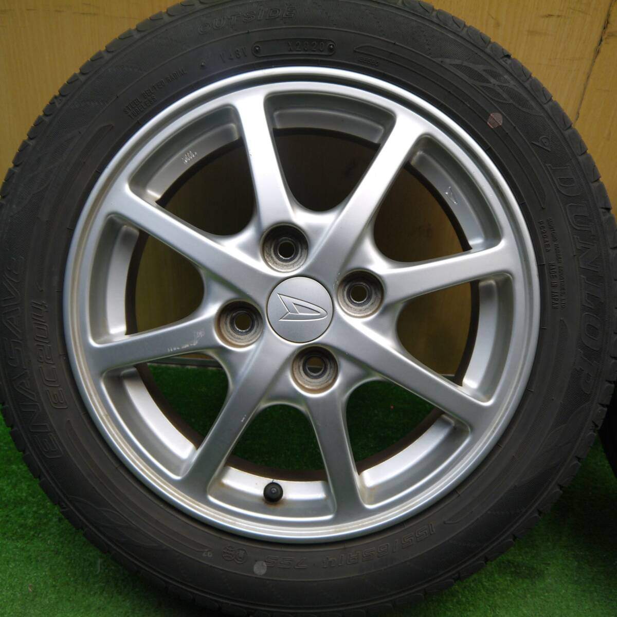バリ溝!24年!9分★ダイハツ ミライース 純正 155/65R14 ダンロップ エナセーブ EC204 14インチ PCD100/4H★5040101Hノ