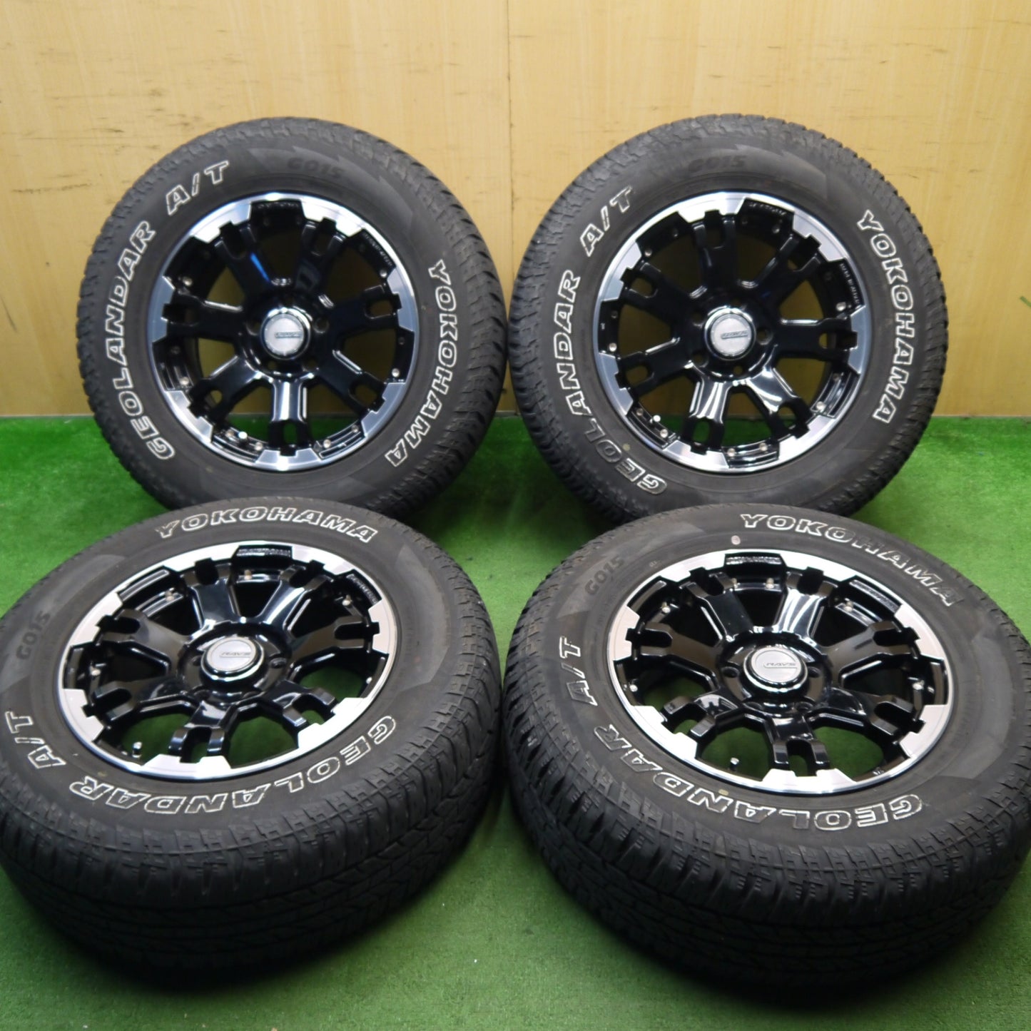 バリ溝!キレイ!9.5分★RAYS DAYTONA FDX-F7 225/70R16 ヨコハマ ジオランダー A/T G015 16インチ レイズ デイトナ PCD114.3/5H★5051209Hノ