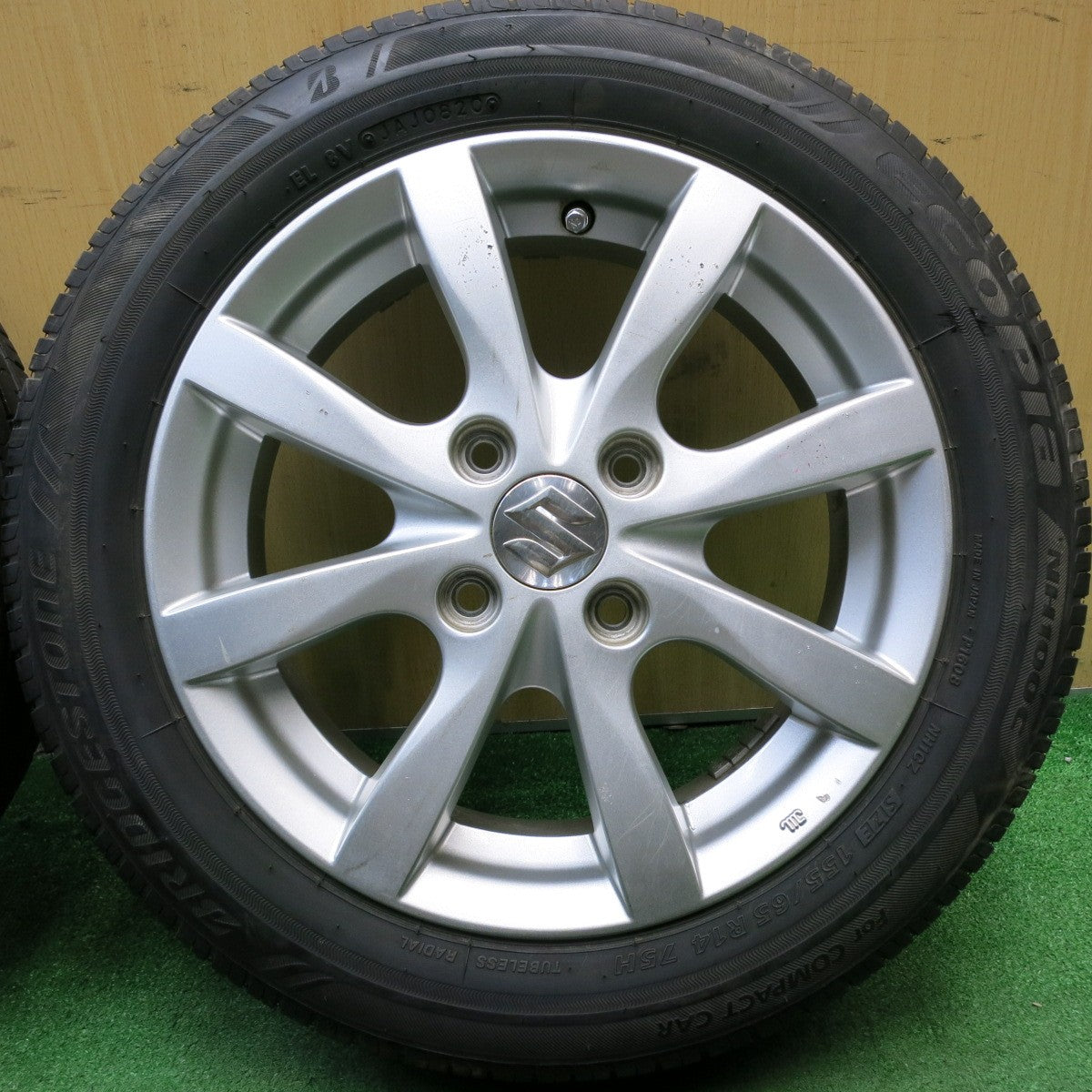 4本価格★スズキ ワゴンR 純正 155/65R14 ブリヂストン エコピア NH100C 14インチ PCD100/4H★5061306HAノ