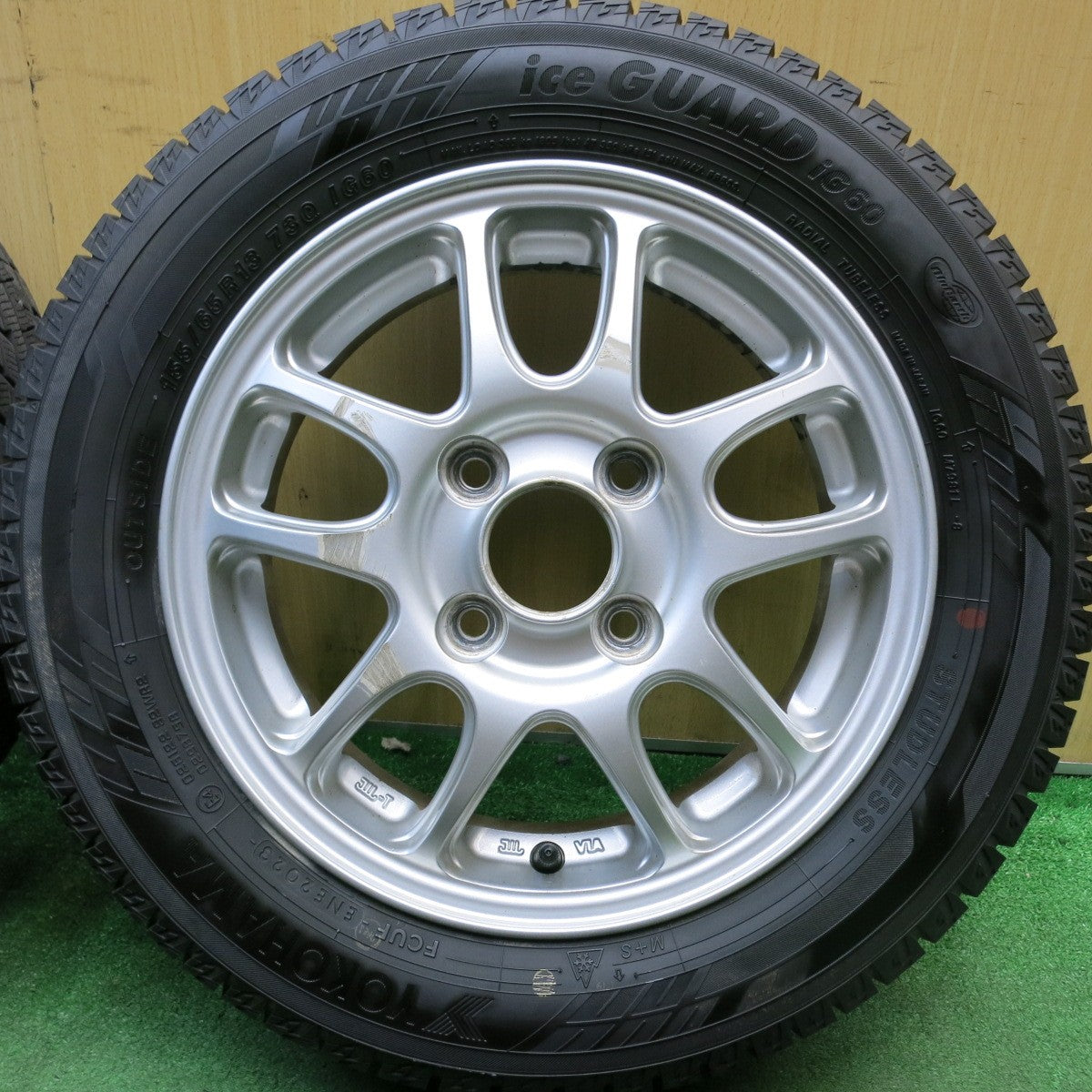バリ溝!23年!9分★スタッドレス 155/65R13 ヨコハマ アイスガード iG60 社外 アルミ 13インチ PCD100/4H★5092803HAス