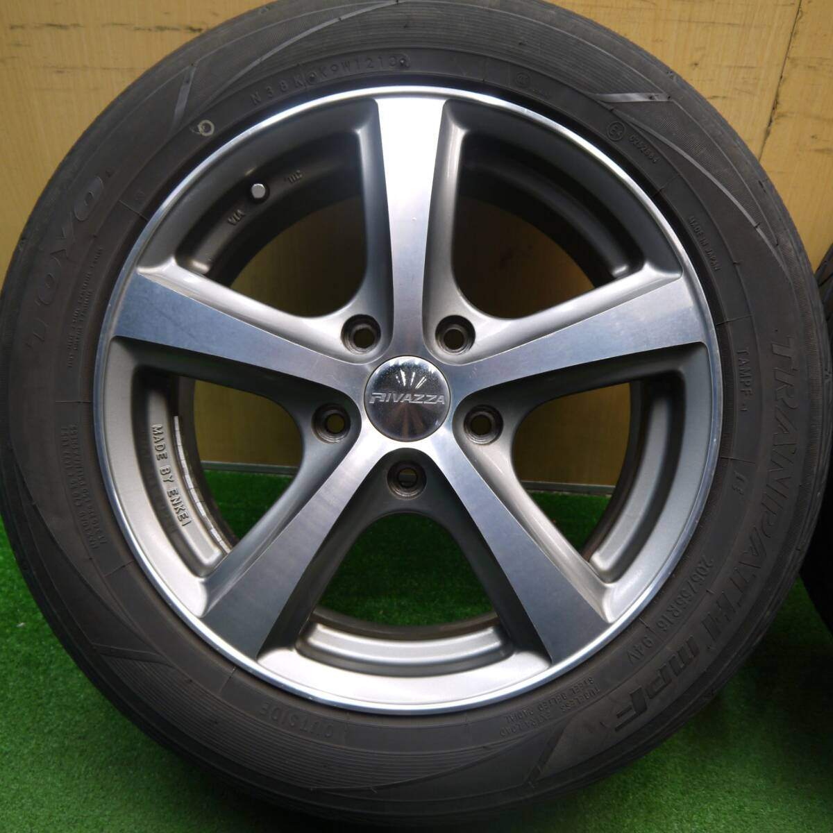 バリ溝!9分★05/55R16 トーヨー トランパス MPF RIVAZZA ENKEI リヴァッツァ エンケイ 16インチ PCD114.3/5H★5032512Hノ