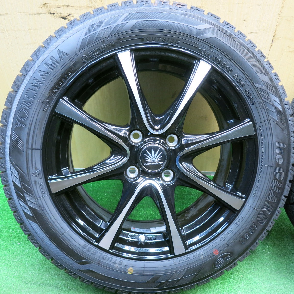 タイヤほぼ未使用!24年!キレイ★Lehrmeister PREMIX AMALFI V Jr 185/60R15 スタッドレス ヨコハマ アイスガード iG60 レアマイスター プレミックス アマルフィ PCD100/4H★5041504TNス