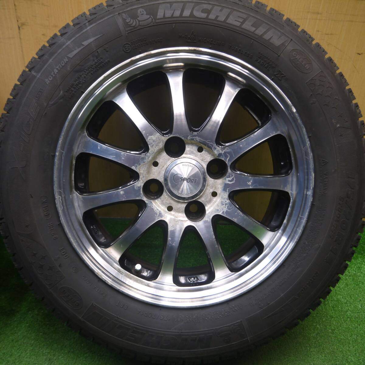 バリ溝!9分★スタッドレス 175/70R14 ミシュラン X-ICE XI3 ROZEST C SPORT ローゼスト 14インチ PCD100/4H★5012012Hス
