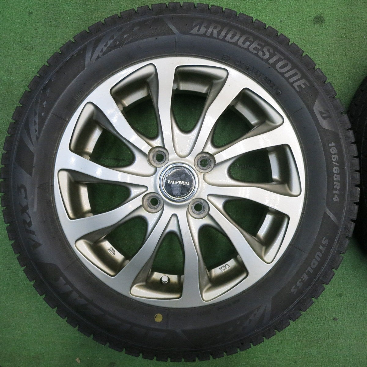 バリ溝!24年!9分★スタッドレス 165/65R14 ブリヂストン ブリザック VRX3 BALMINUM バルミナ 14インチ ソリオ ハスラー 等 PCD100/4H★5051205NJス