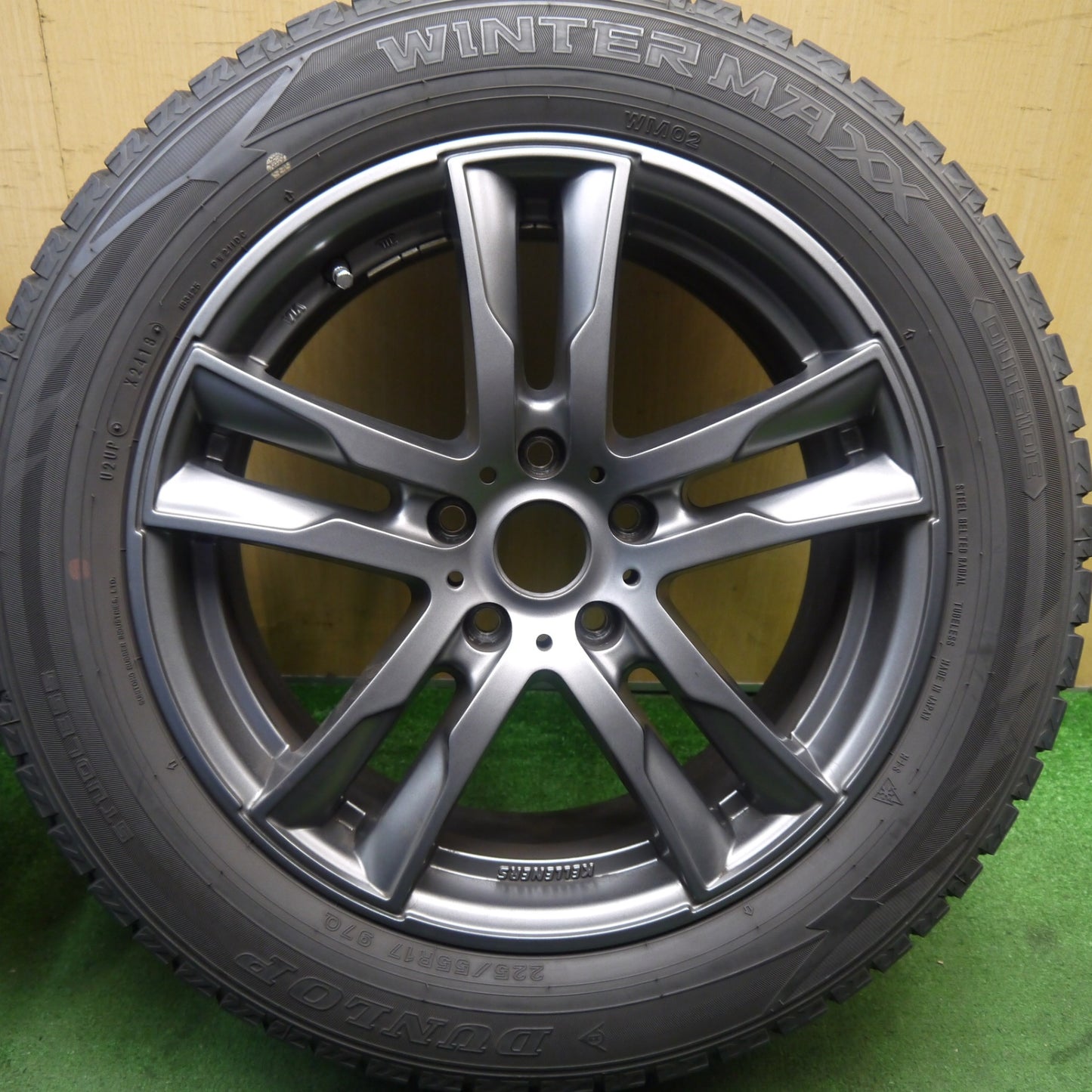 バリ溝!キレイ!9分★BMW 等 KELLENERS 225/55R17 スタッドレス ダンロップ ウインターマックス WM02 ケレナーズ 17インチ PCD112/5H★5091701Hス