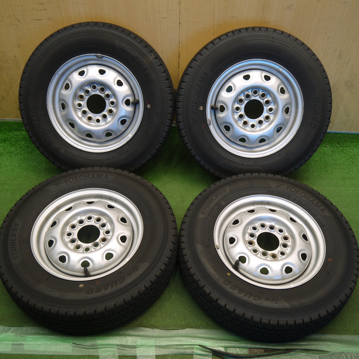 バリ溝!23年!9.5分以上◎スタッドレス 145/80R12 80/78N ヨコハマ アイスガード iG91 TOPY スチール ホイール 12インチ PCD 100 110 114.3/4H マルチ◎6100605Hス