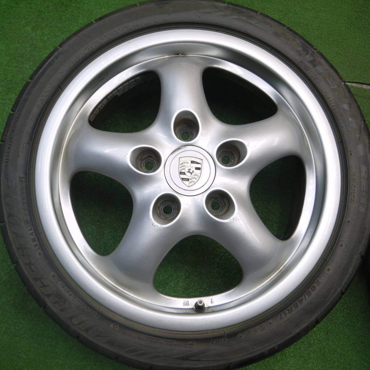 バリ溝!9分★ポルシェ 911 純正 205/45R17 255/40R17 ブリヂストン ポテンザ RE-11 17インチ PCD130/5H★4121802Hノ