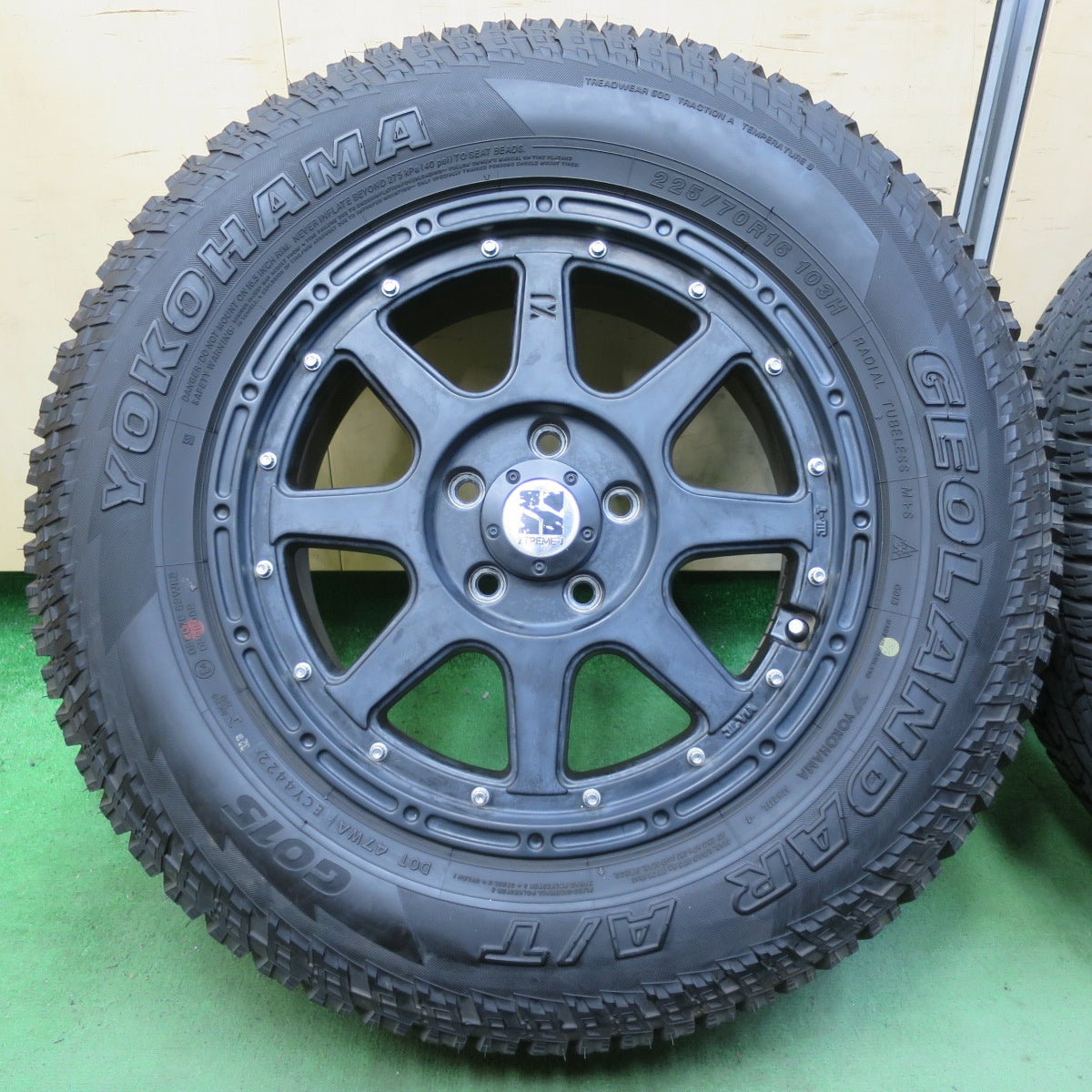 バリ溝!22年!9分★XTREME-J XJ 225/70R16 ヨコハマ ジオランダー A/T G015 16インチ エクストリームJ PCD114.3/5H★5050401IMノ
