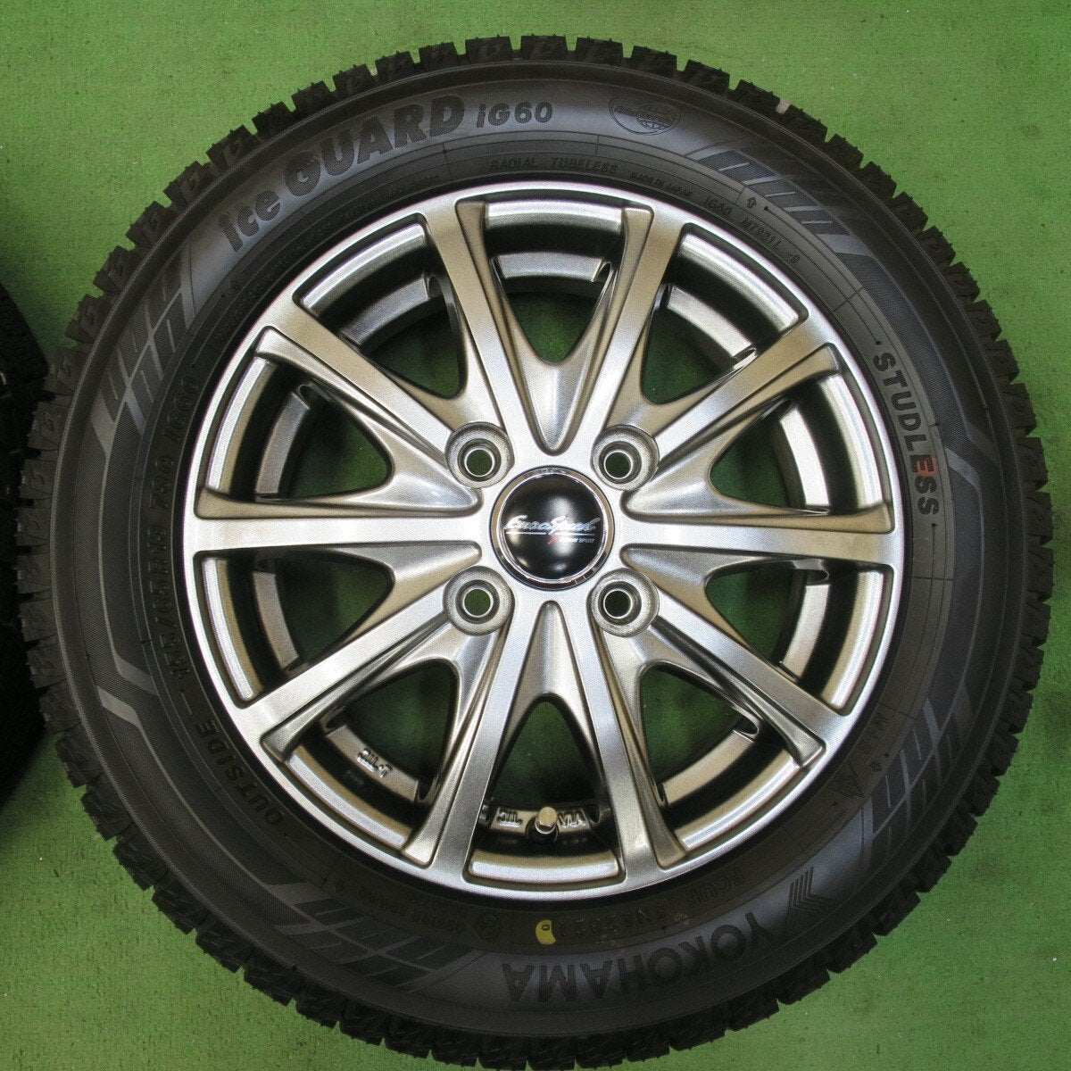 バリ溝!21年!キレイ!ほぼ10分★スタッドレス 155/65R13 ヨコハマ アイスガード iG60 EuroSpeed MANARAY SPORT ユーロスピード 13インチ PCD100/4H★5032710イス